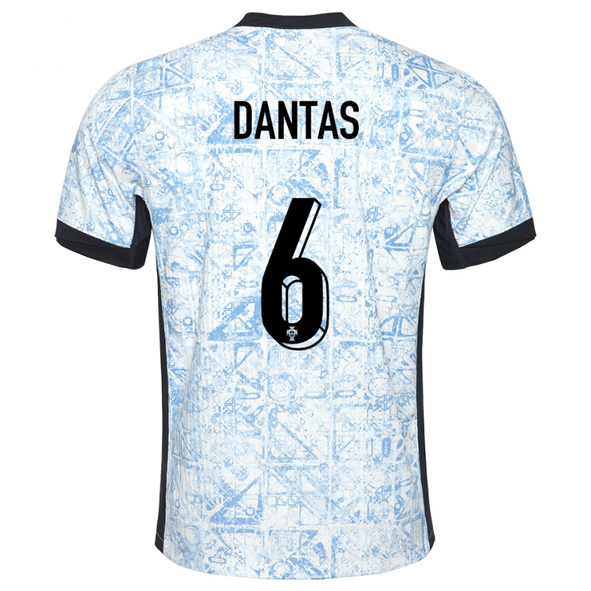 Homem Camisola Portugal Tiago Dantas #6 Azul Creme Alternativa 24-26 Camisa