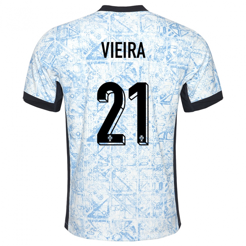 Homem Camisola Portugal Fabio Vieira #21 Azul Creme Alternativa 24-26 Camisa