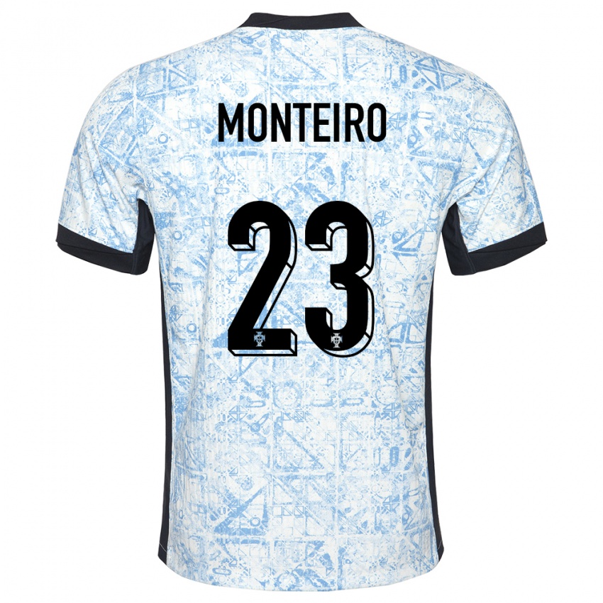 Homem Camisola Portugal David Monteiro #23 Azul Creme Alternativa 24-26 Camisa