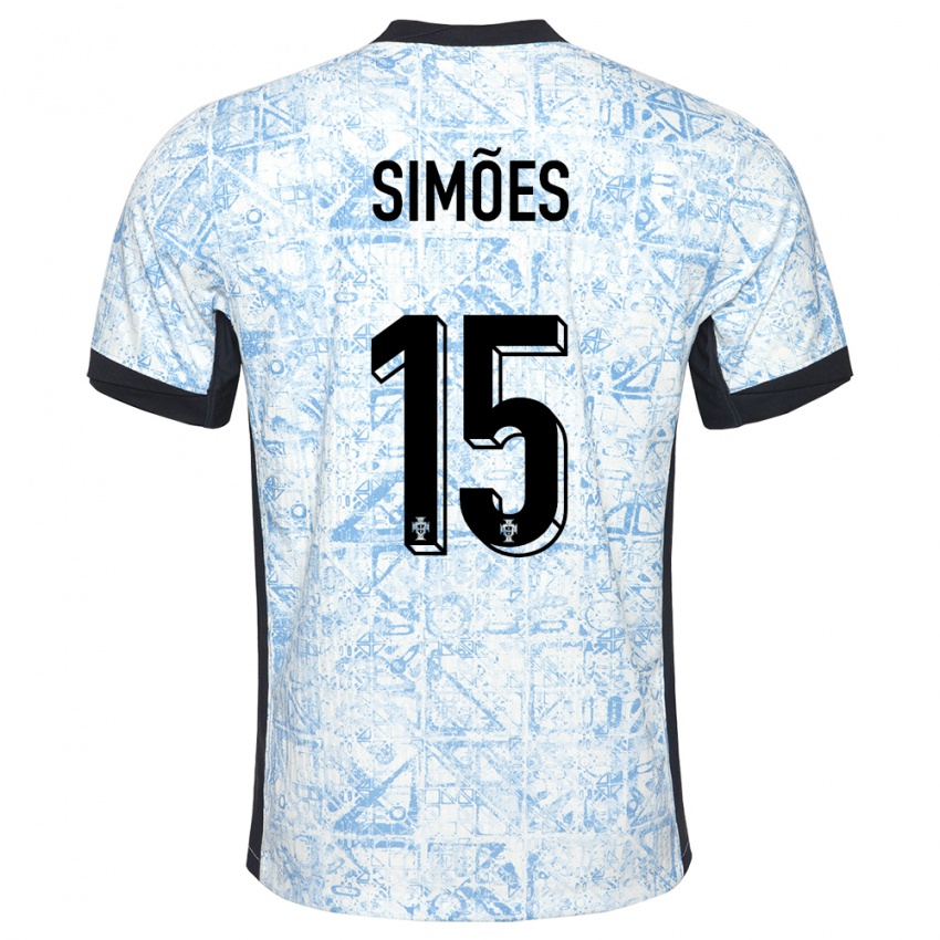 Homem Camisola Portugal Joao Simoes #15 Azul Creme Alternativa 24-26 Camisa