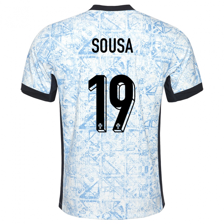 Homem Camisola Portugal Goncalo Sousa #19 Azul Creme Alternativa 24-26 Camisa