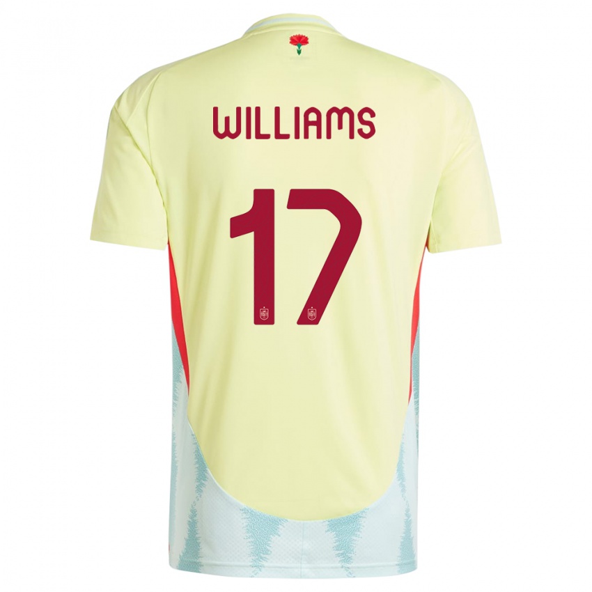 Homem Camisola Espanha Nico Williams #17 Amarelo Alternativa 24-26 Camisa