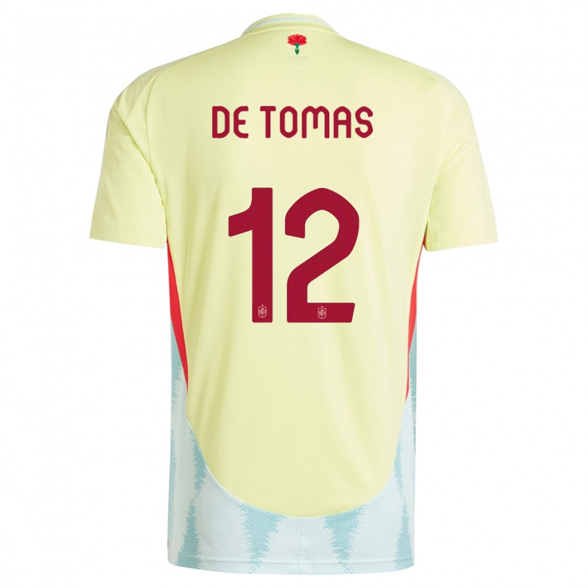 Homem Camisola Espanha Raul De Tomas #12 Amarelo Alternativa 24-26 Camisa