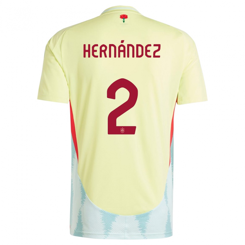 Homem Camisola Espanha Oihane Hernandez #2 Amarelo Alternativa 24-26 Camisa