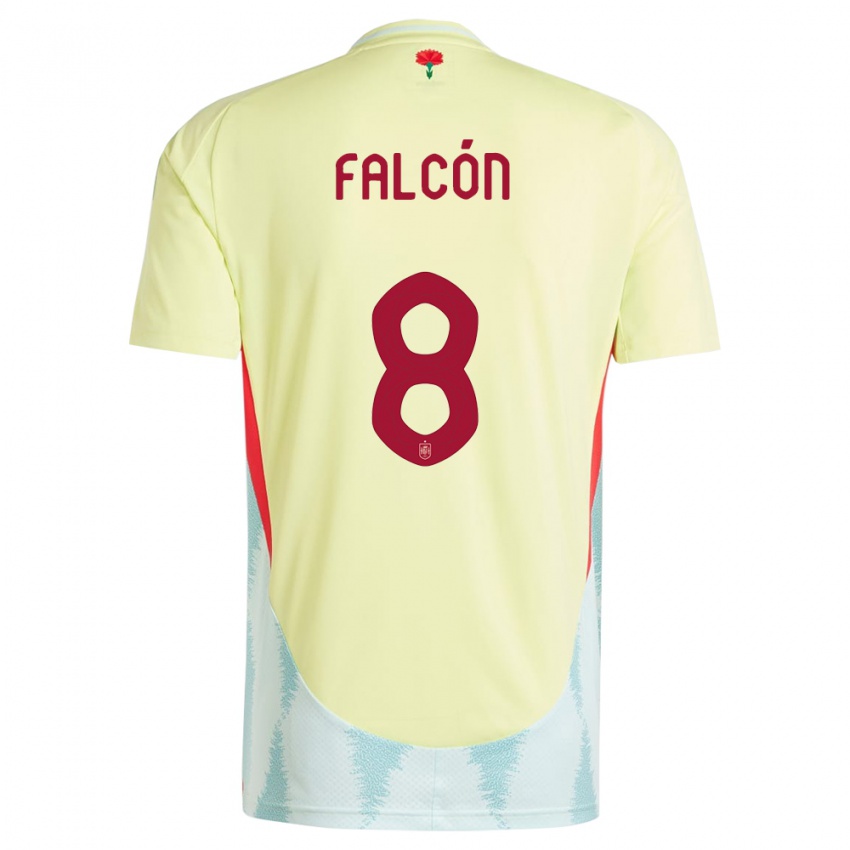 Homem Camisola Espanha Andrea Falcon #8 Amarelo Alternativa 24-26 Camisa