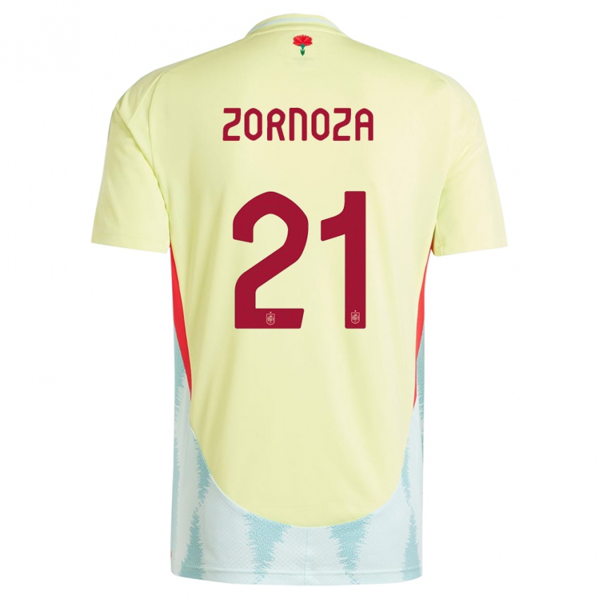 Homem Camisola Espanha Claudia Zornoza #21 Amarelo Alternativa 24-26 Camisa