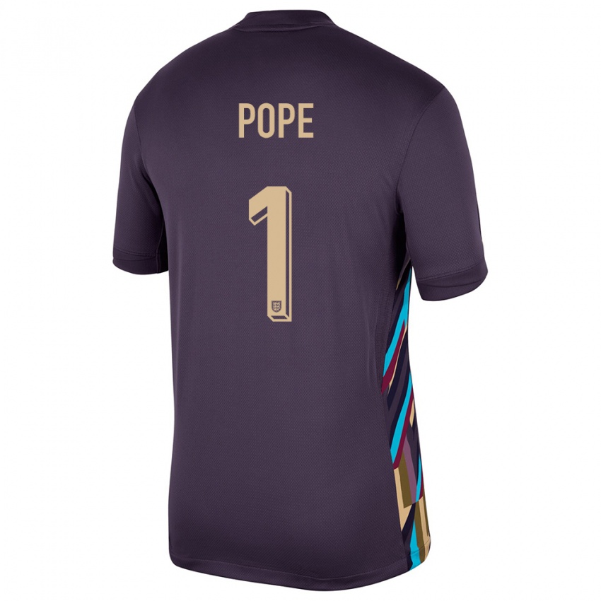 Homem Camisola Inglaterra Nick Pope #1 Passa Escura Alternativa 24-26 Camisa