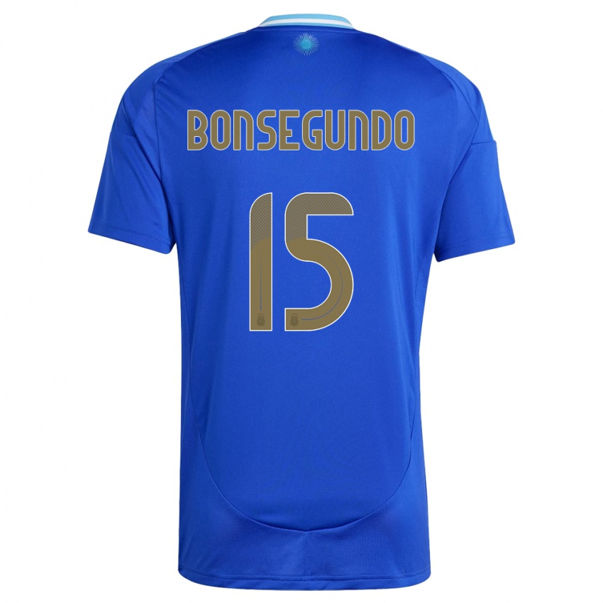 Homem Camisola Argentina Florencia Bonsegundo #15 Azul Alternativa 24-26 Camisa