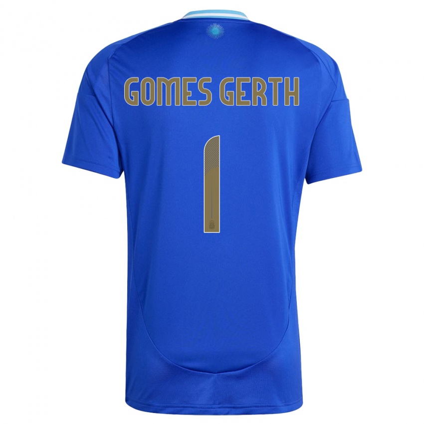 Homem Camisola Argentina Federico Gomes Gerth #1 Azul Alternativa 24-26 Camisa