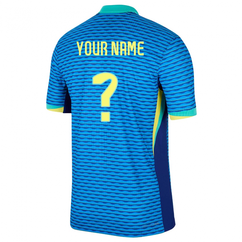 Homem Camisola Brasil Seu Nome #0 Azul Alternativa 24-26 Camisa