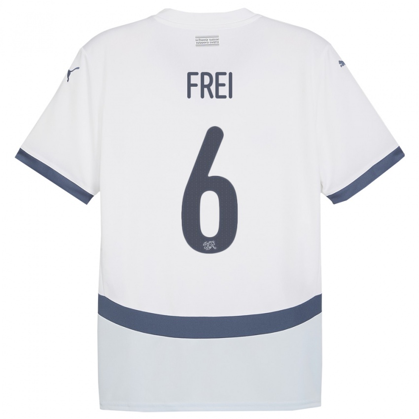 Homem Camisola Suiça Fabian Frei #6 Branco Alternativa 24-26 Camisa