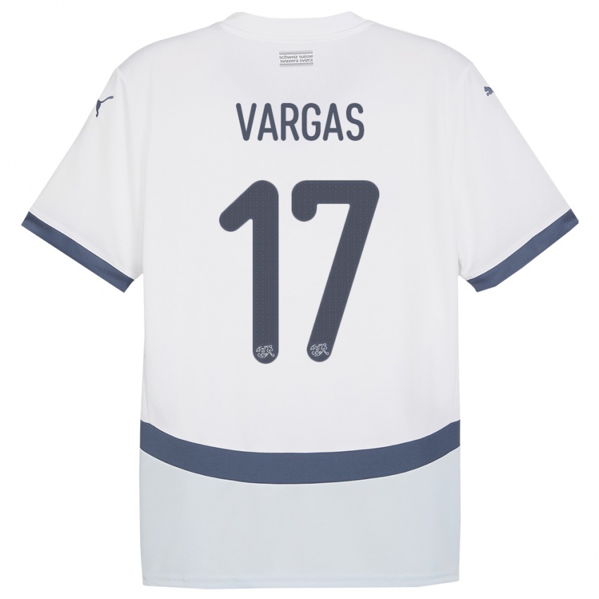 Homem Camisola Suiça Ruben Vargas #17 Branco Alternativa 24-26 Camisa