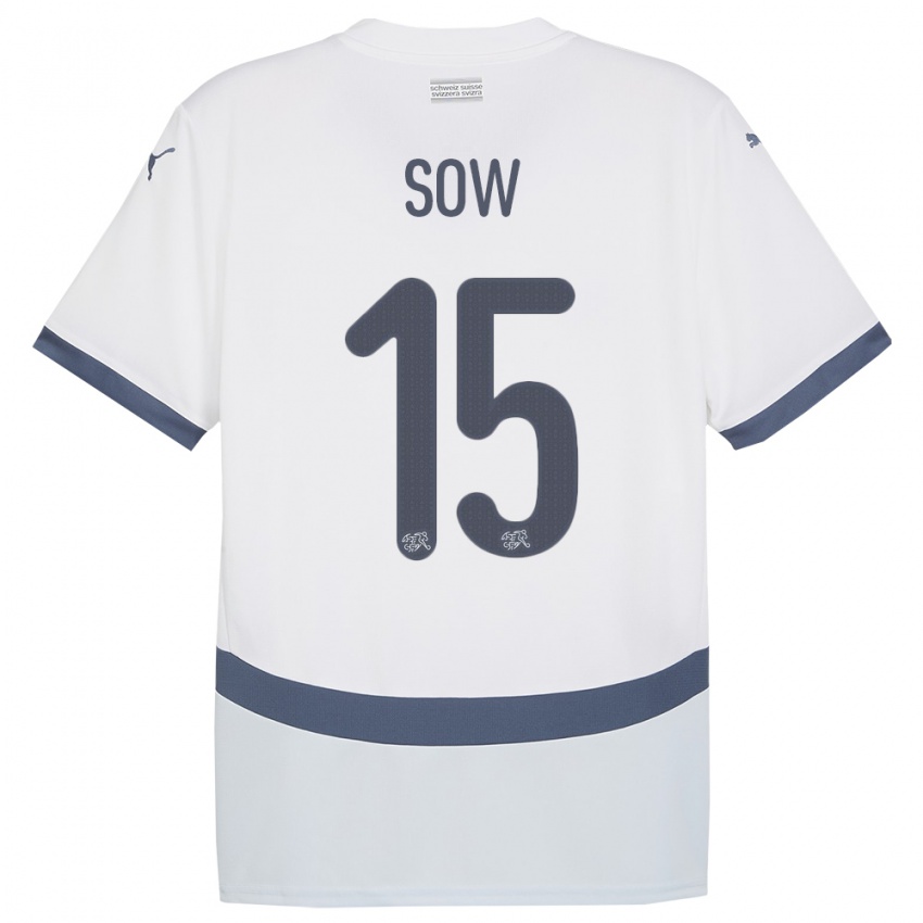 Homem Camisola Suiça Djibril Sow #15 Branco Alternativa 24-26 Camisa