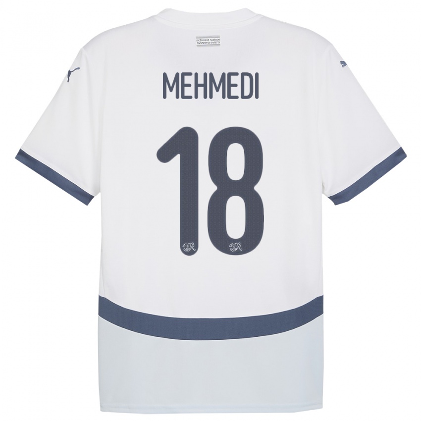 Homem Camisola Suiça Admir Mehmedi #18 Branco Alternativa 24-26 Camisa