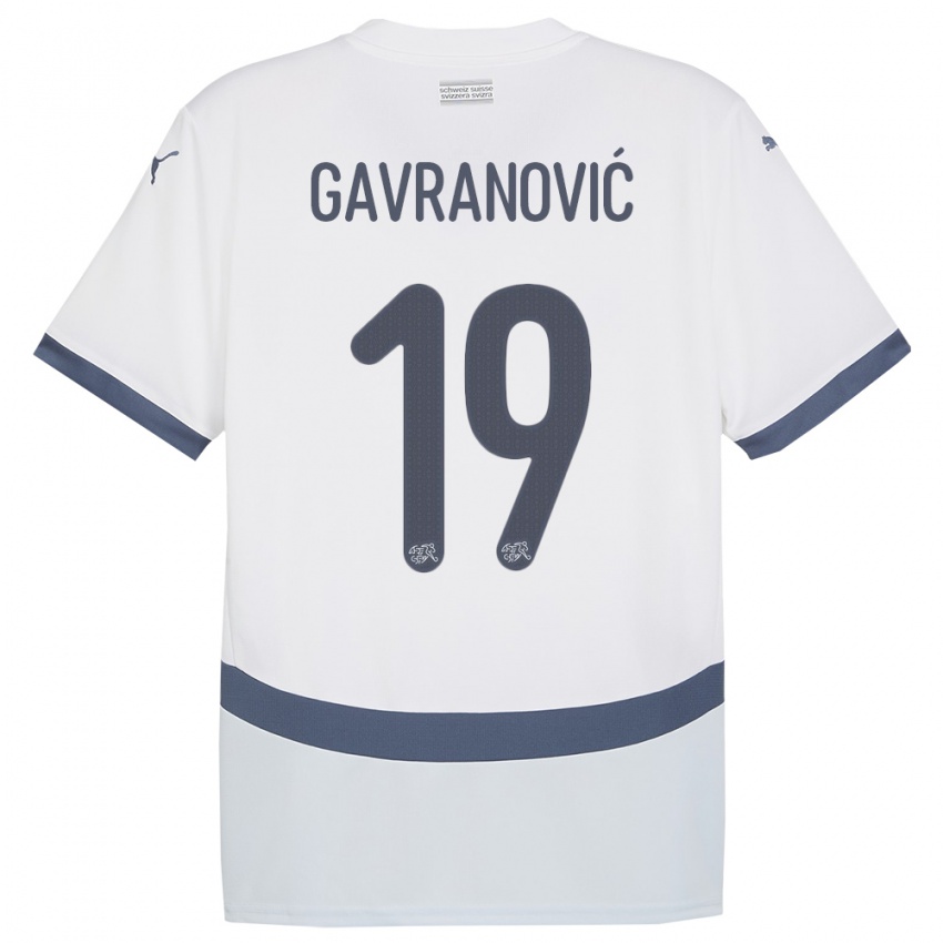 Homem Camisola Suiça Mario Gavranovic #19 Branco Alternativa 24-26 Camisa