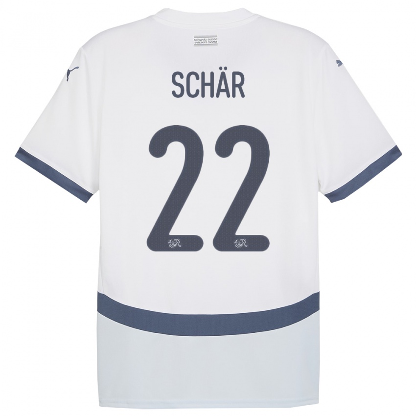 Homem Camisola Suiça Fabian Schar #22 Branco Alternativa 24-26 Camisa