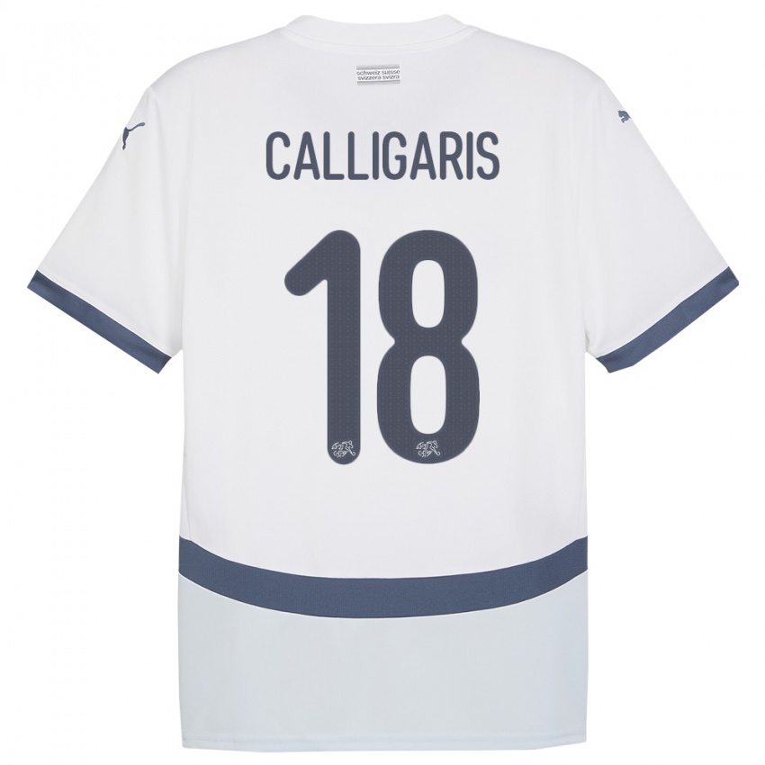 Homem Camisola Suiça Viola Calligaris #18 Branco Alternativa 24-26 Camisa