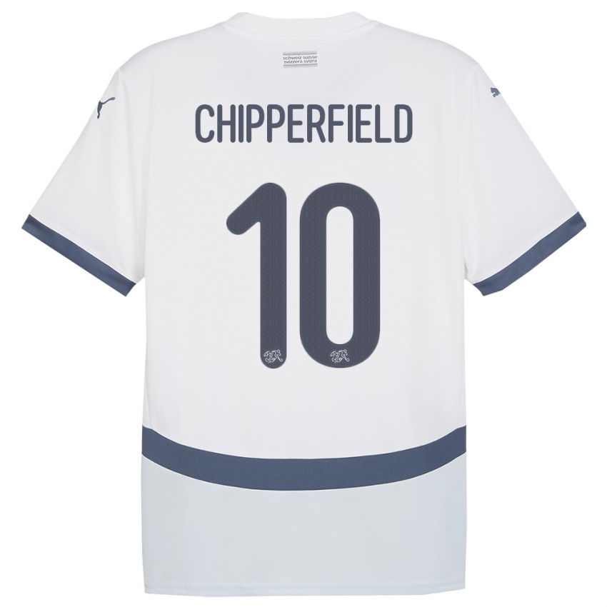 Homem Camisola Suiça Liam Chipperfield #10 Branco Alternativa 24-26 Camisa