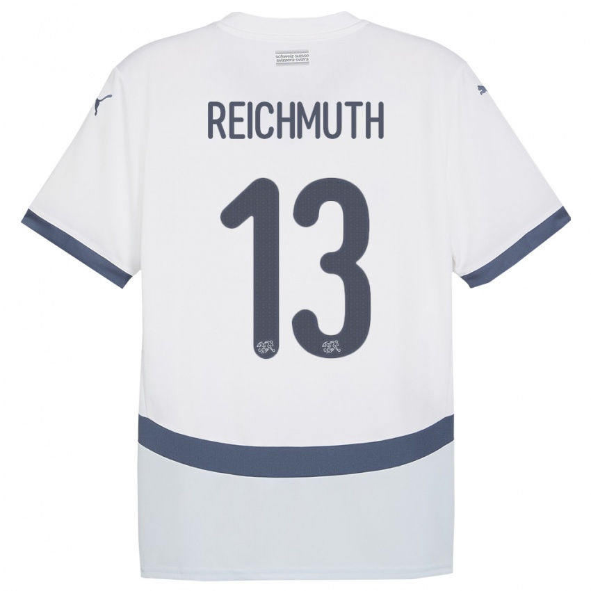 Homem Camisola Suiça Miguel Reichmuth #13 Branco Alternativa 24-26 Camisa