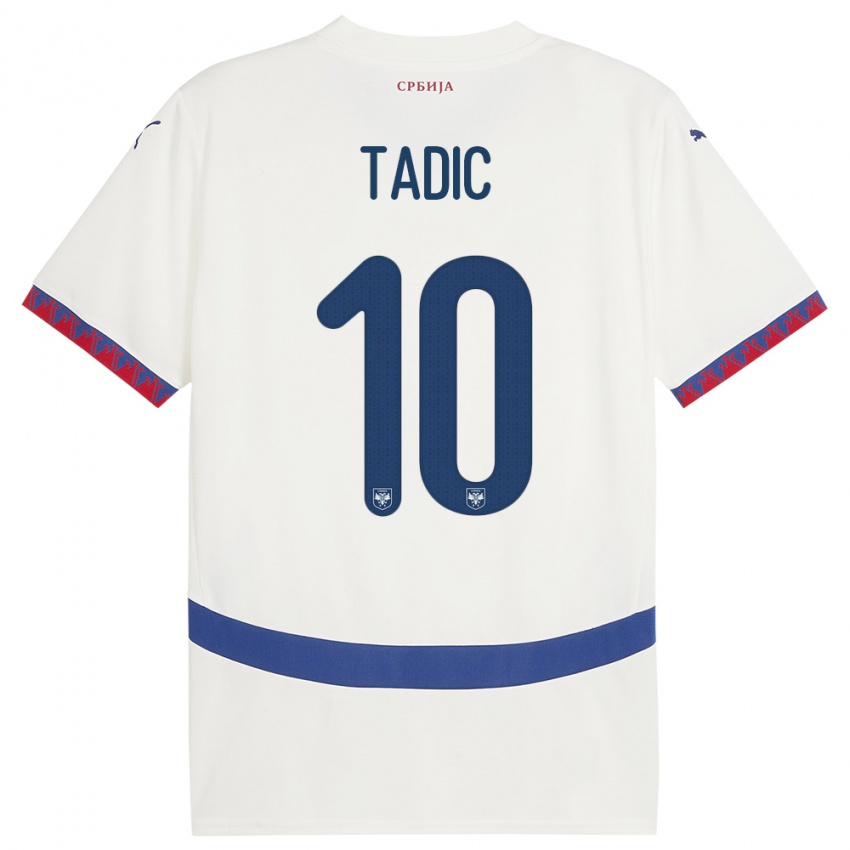 Homem Camisola Sérvia Dusan Tadic #10 Branco Alternativa 24-26 Camisa