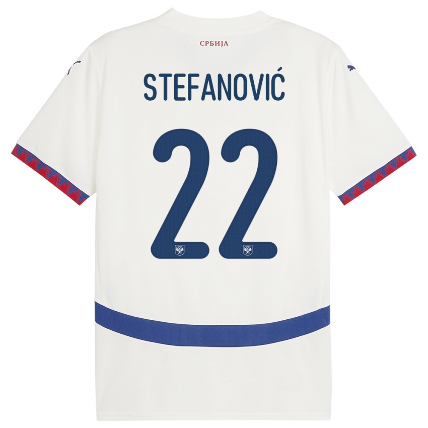 Homem Camisola Sérvia Dejana Stefanovic #22 Branco Alternativa 24-26 Camisa
