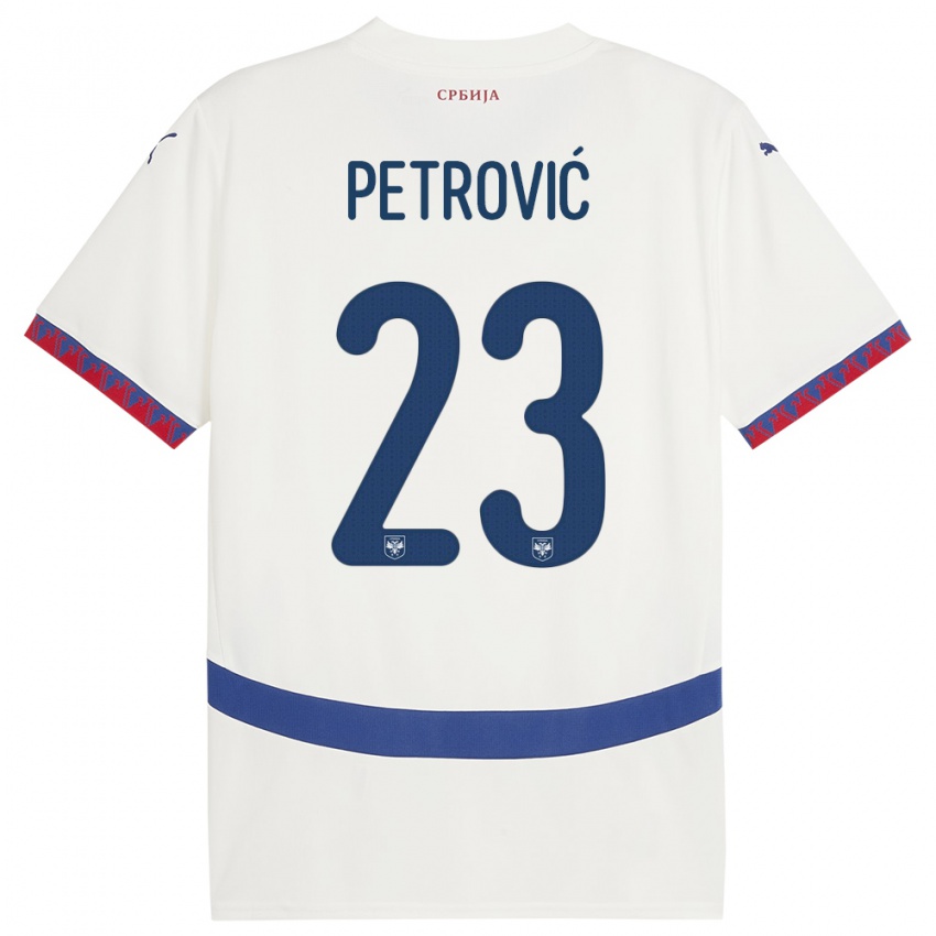 Homem Camisola Sérvia Jovana Petrovic #23 Branco Alternativa 24-26 Camisa