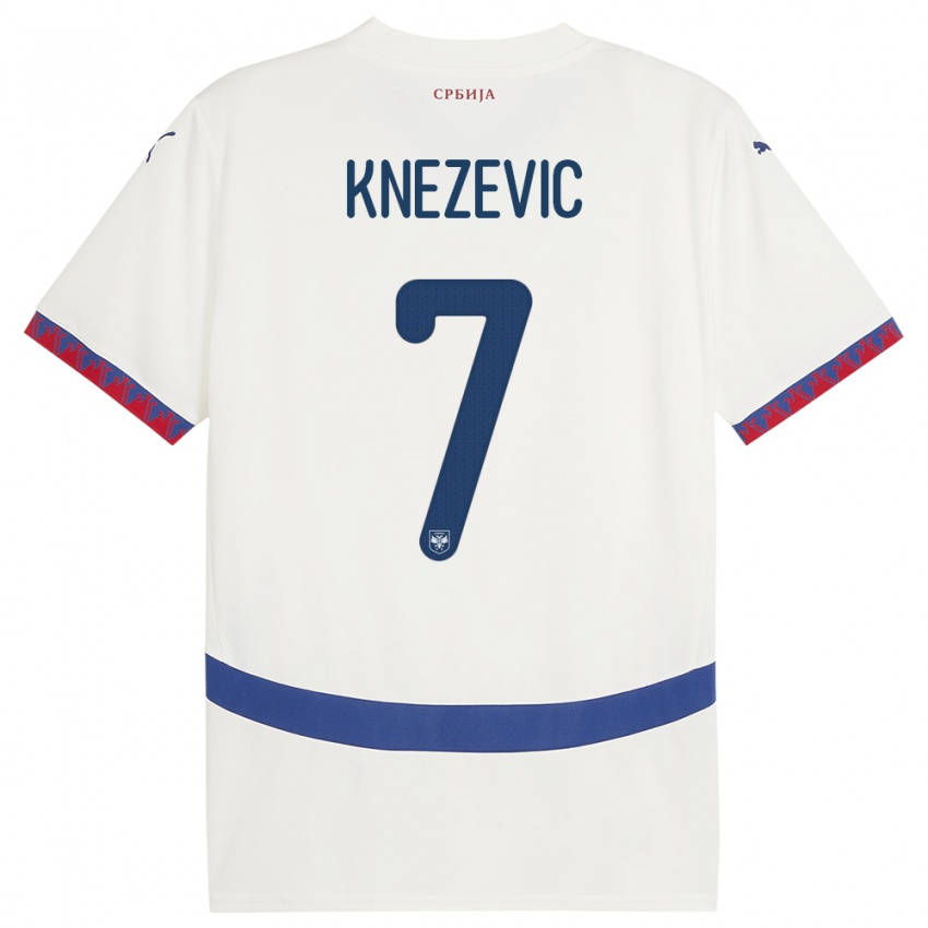 Homem Camisola Sérvia Nikola Knezevic #7 Branco Alternativa 24-26 Camisa
