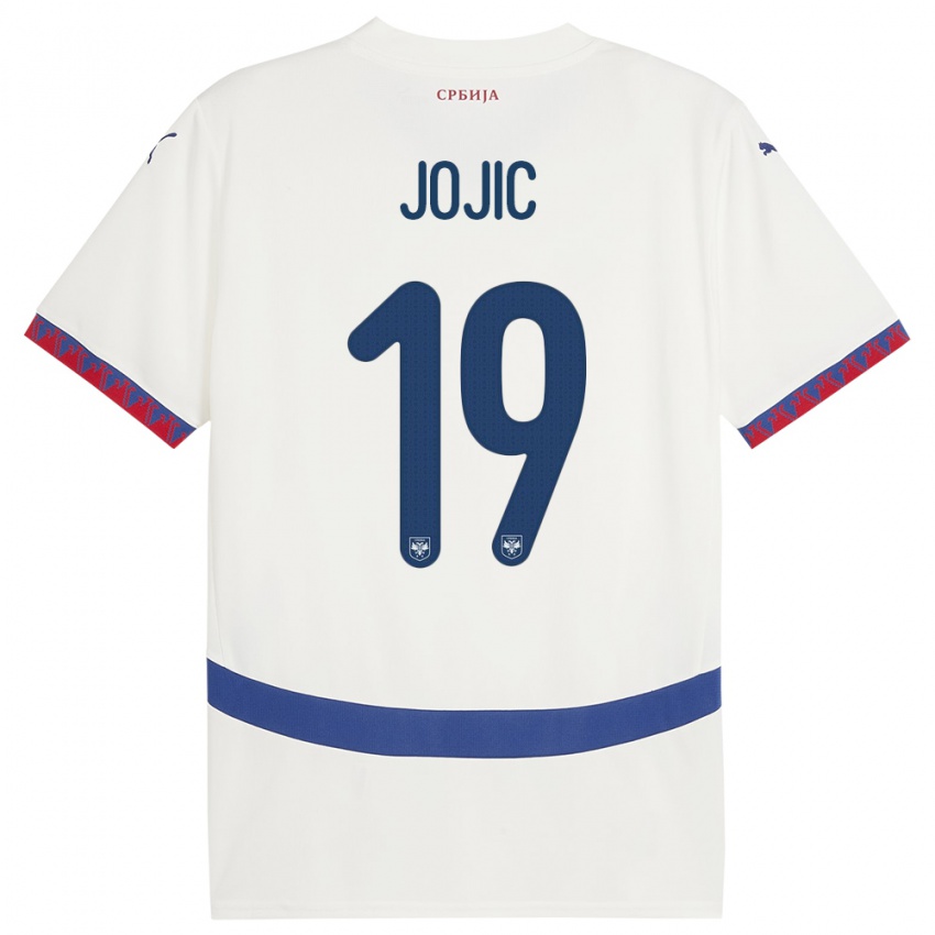 Homem Camisola Sérvia Nikola Jojic #19 Branco Alternativa 24-26 Camisa