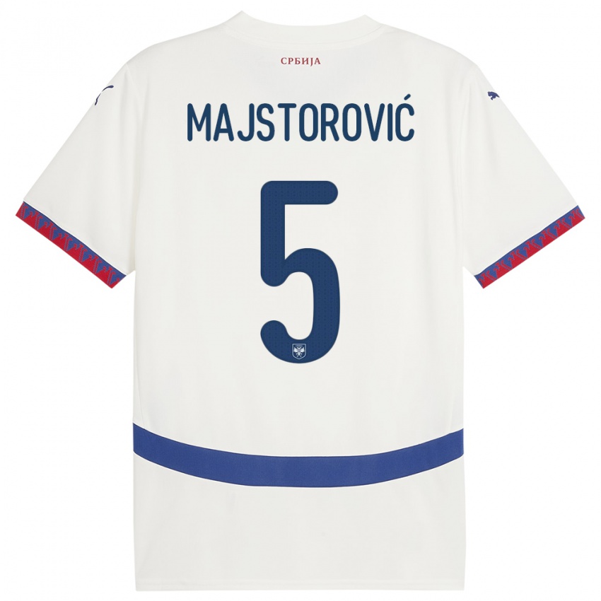 Homem Camisola Sérvia Milan Majstorovic #5 Branco Alternativa 24-26 Camisa