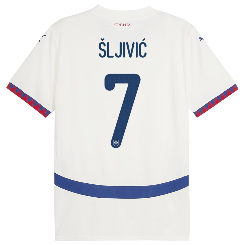 Homem Camisola Sérvia Jovan Sljivic #7 Branco Alternativa 24-26 Camisa