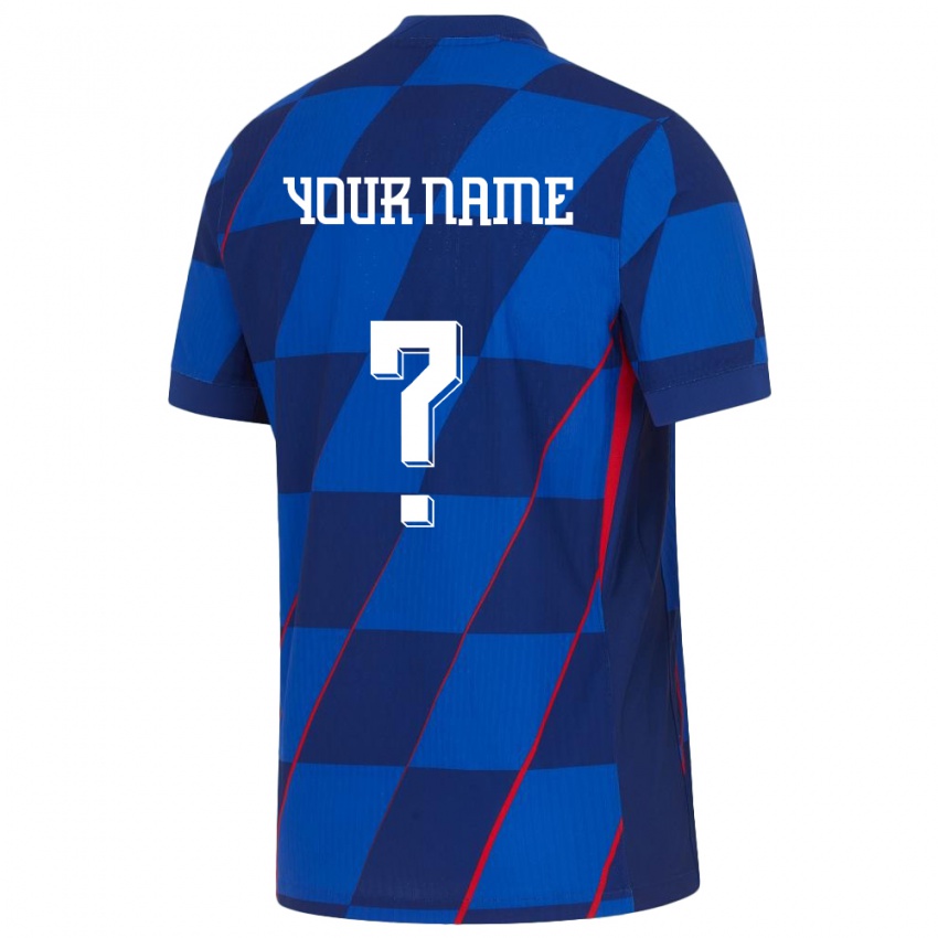 Homem Camisola Croácia Seu Nome #0 Azul Alternativa 24-26 Camisa