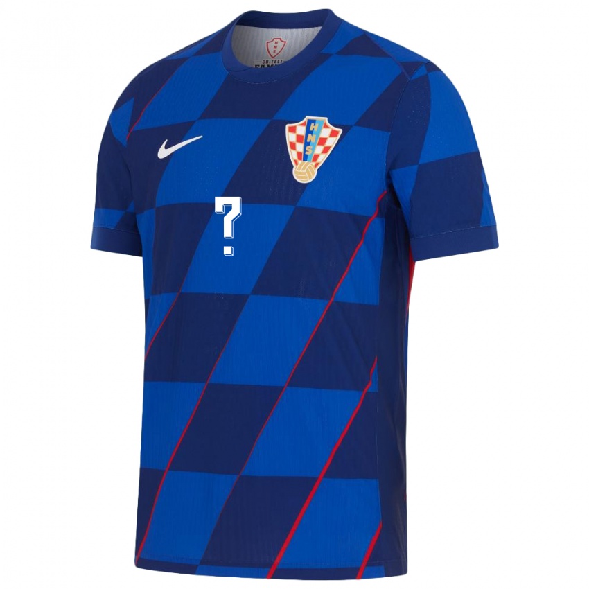 Homem Camisola Croácia Seu Nome #0 Azul Alternativa 24-26 Camisa