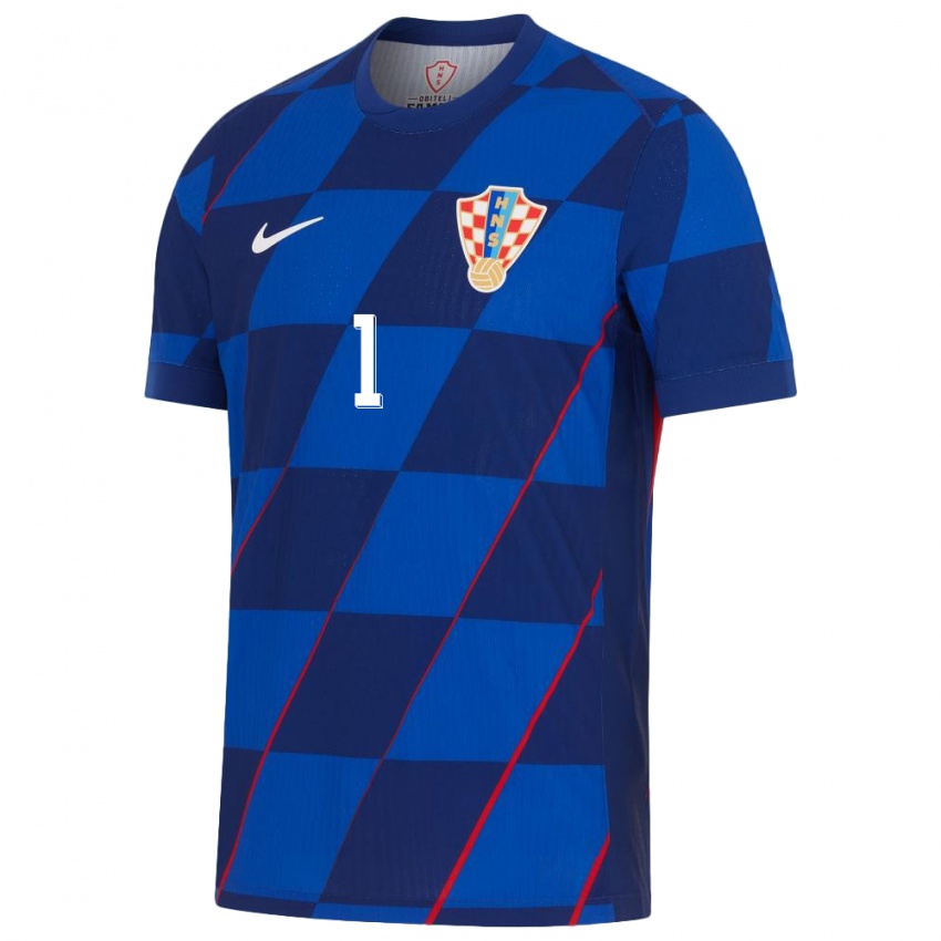 Homem Camisola Croácia Dominik Livakovic #1 Azul Alternativa 24-26 Camisa