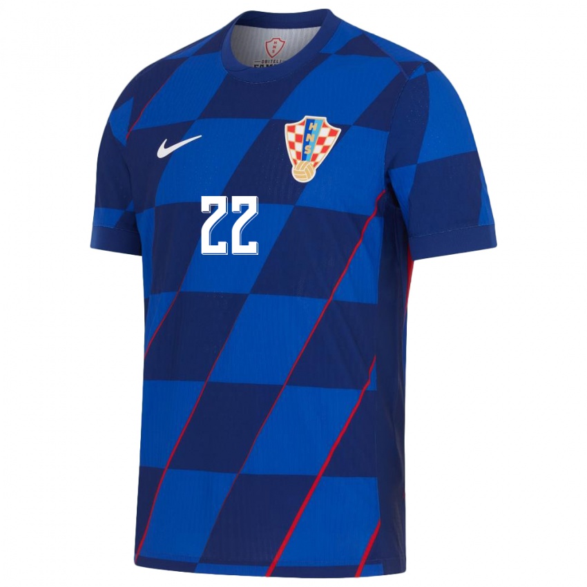 Homem Camisola Croácia Niko Dolonga #22 Azul Alternativa 24-26 Camisa