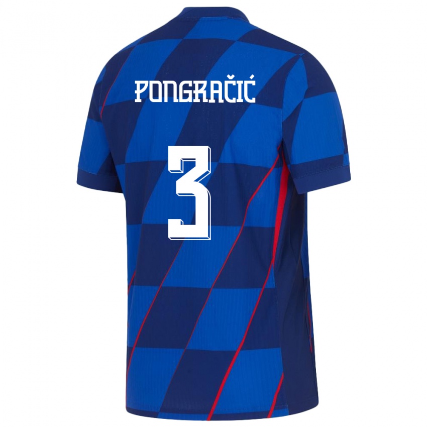 Homem Camisola Croácia Marin Pongracic #3 Azul Alternativa 24-26 Camisa