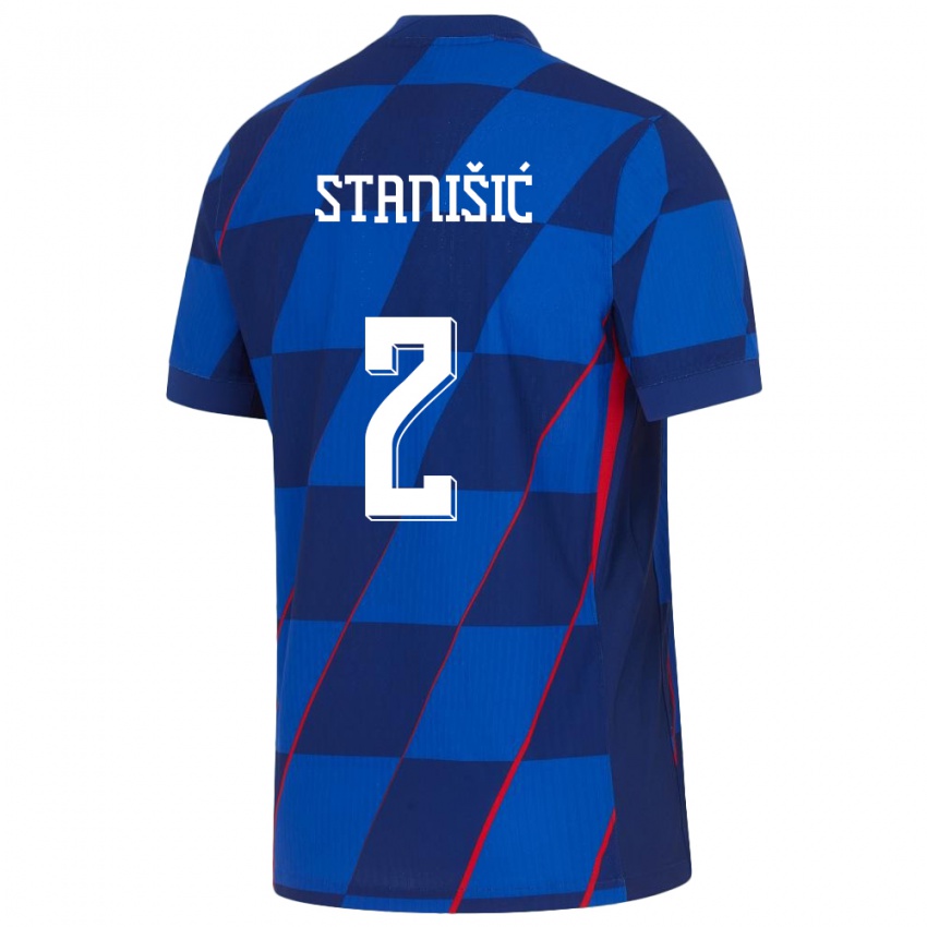 Homem Camisola Croácia Josip Stanisic #2 Azul Alternativa 24-26 Camisa