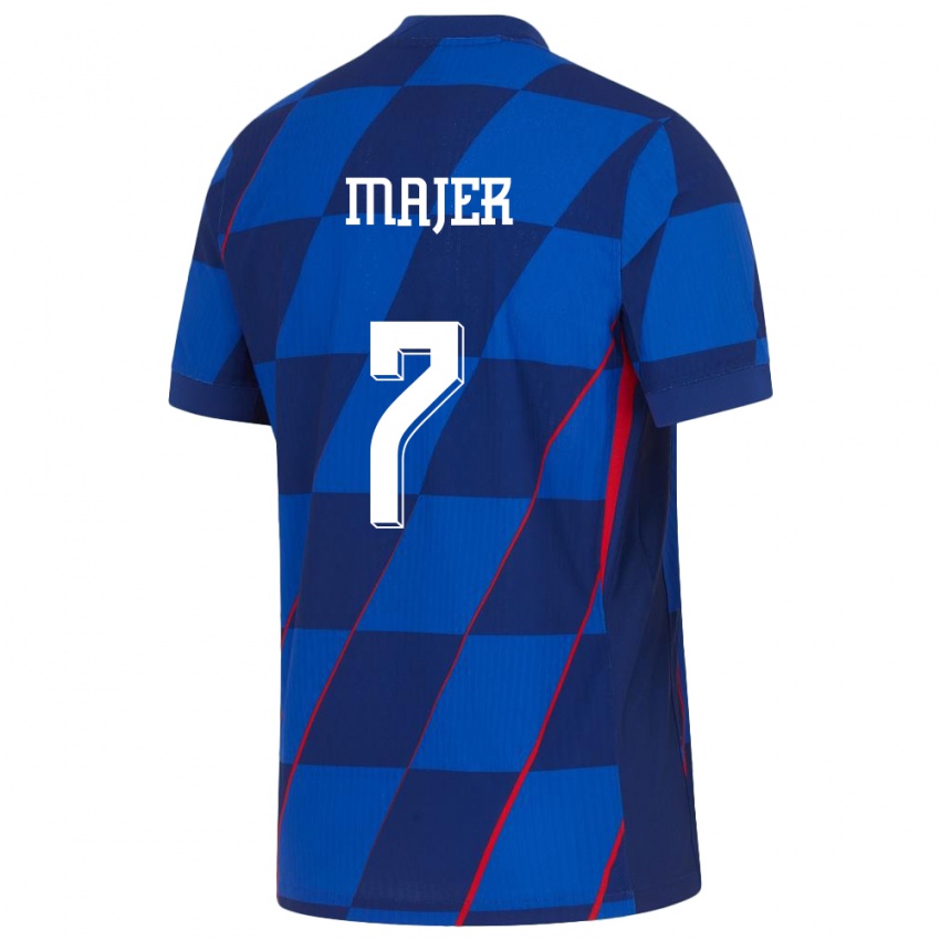 Homem Camisola Croácia Lovro Majer #7 Azul Alternativa 24-26 Camisa