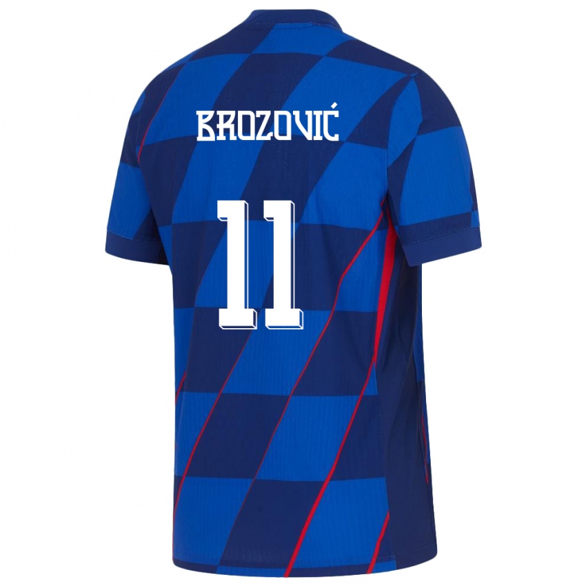 Homem Camisola Croácia Marcelo Brozovic #11 Azul Alternativa 24-26 Camisa