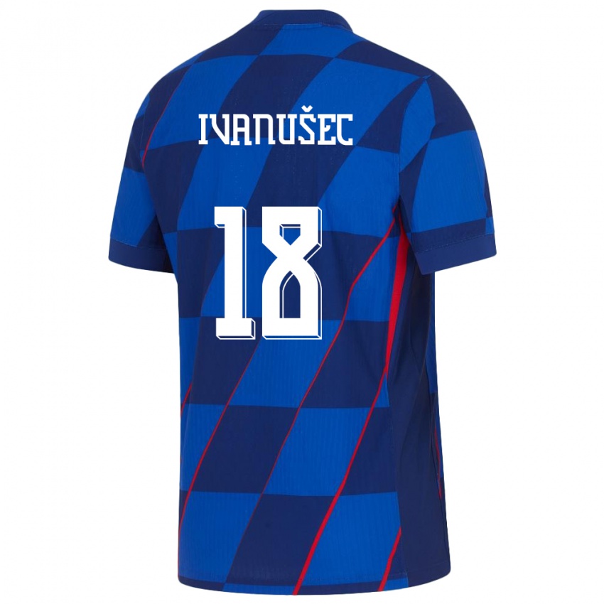 Homem Camisola Croácia Luka Ivanusec #18 Azul Alternativa 24-26 Camisa