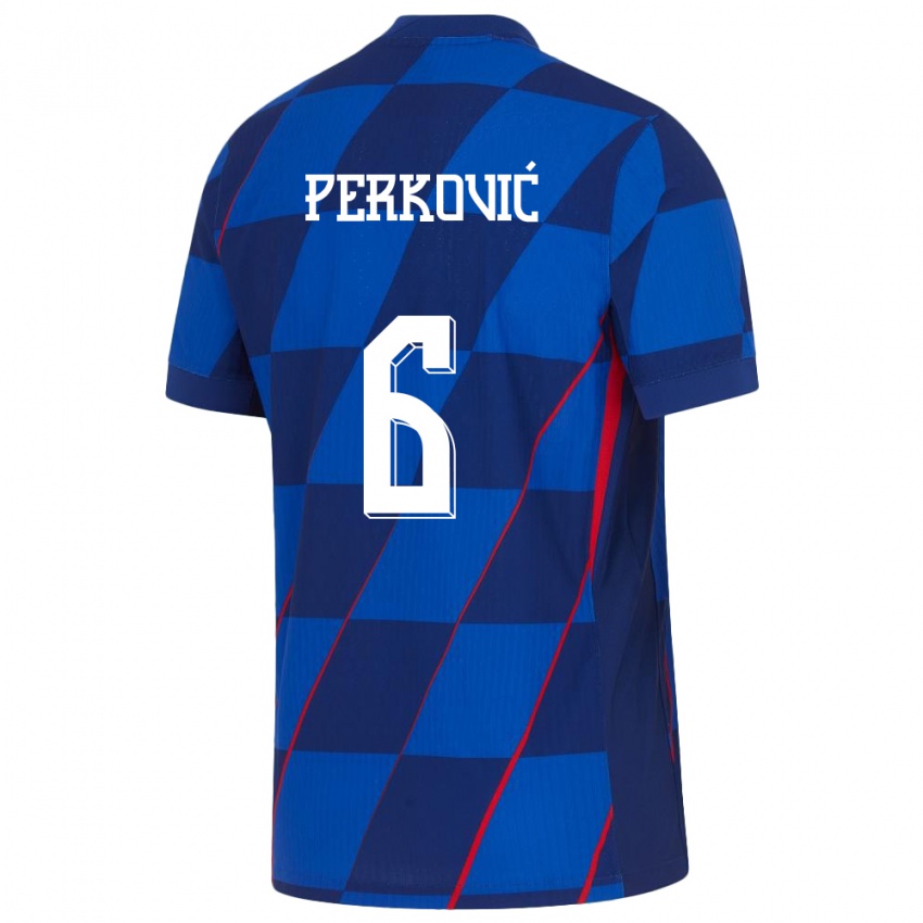 Homem Camisola Croácia Mauro Perkovic #6 Azul Alternativa 24-26 Camisa