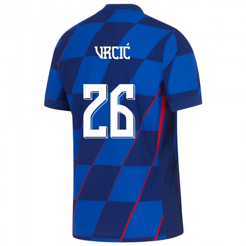 Homem Camisola Croácia Jere Vrcic #26 Azul Alternativa 24-26 Camisa