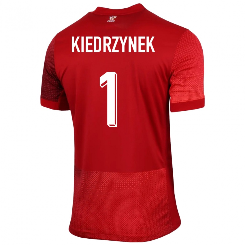 Homem Camisola Polónia Katarzyna Kiedrzynek #1 Vermelho Alternativa 24-26 Camisa