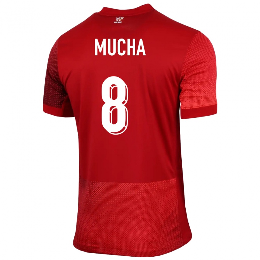 Homem Camisola Polónia Szczepan Mucha #8 Vermelho Alternativa 24-26 Camisa