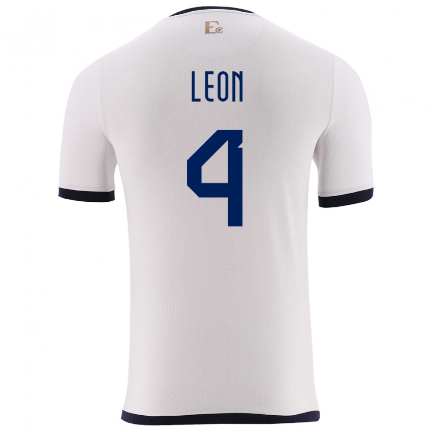 Homem Camisola Equador Fernando Leon #4 Branco Alternativa 24-26 Camisa