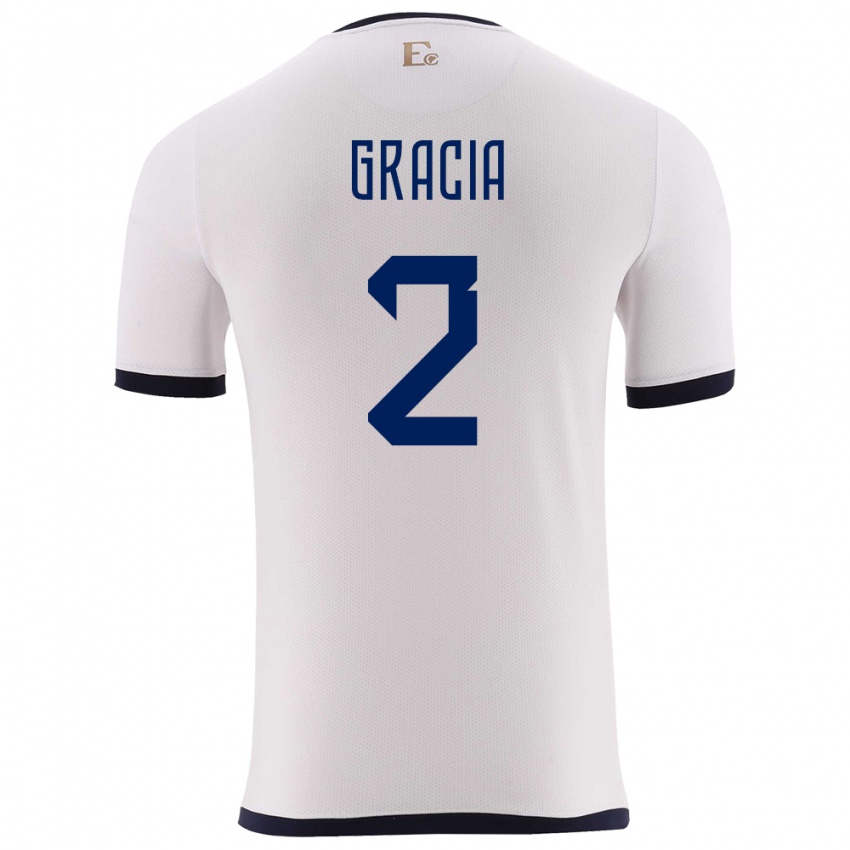 Homem Camisola Equador Ericka Gracia #2 Branco Alternativa 24-26 Camisa