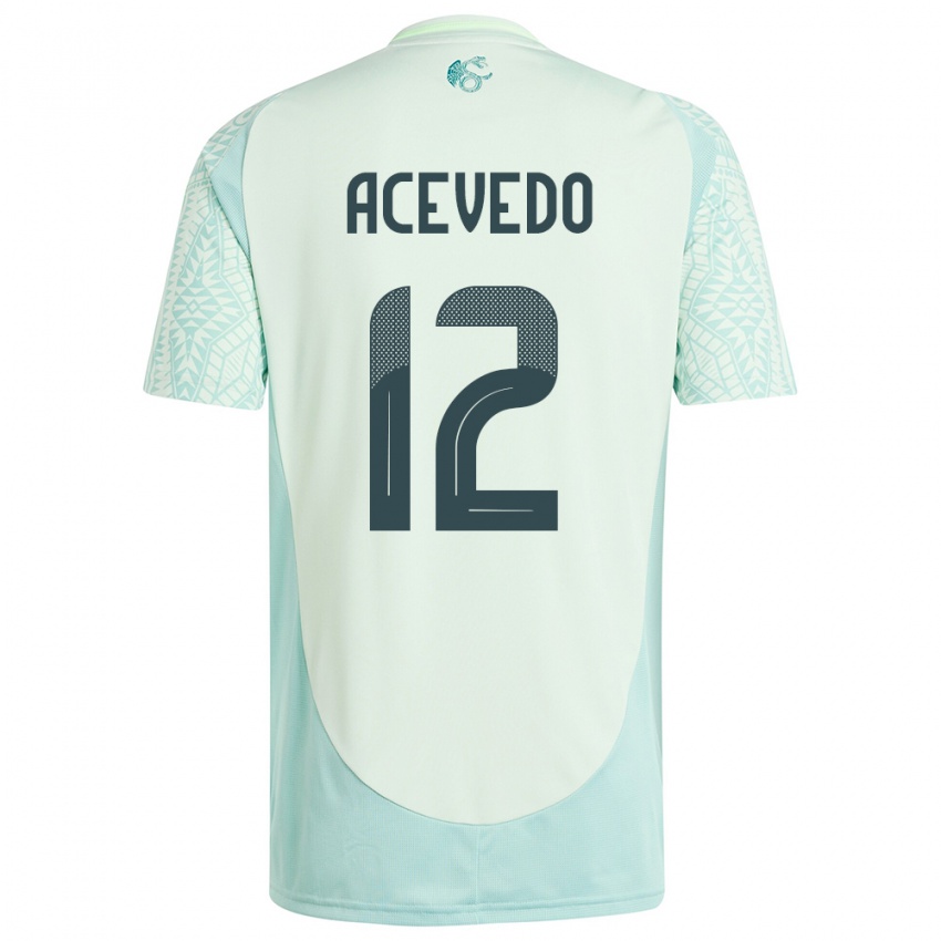 Homem Camisola México Carlos Acevedo #12 Linho Verde Alternativa 24-26 Camisa