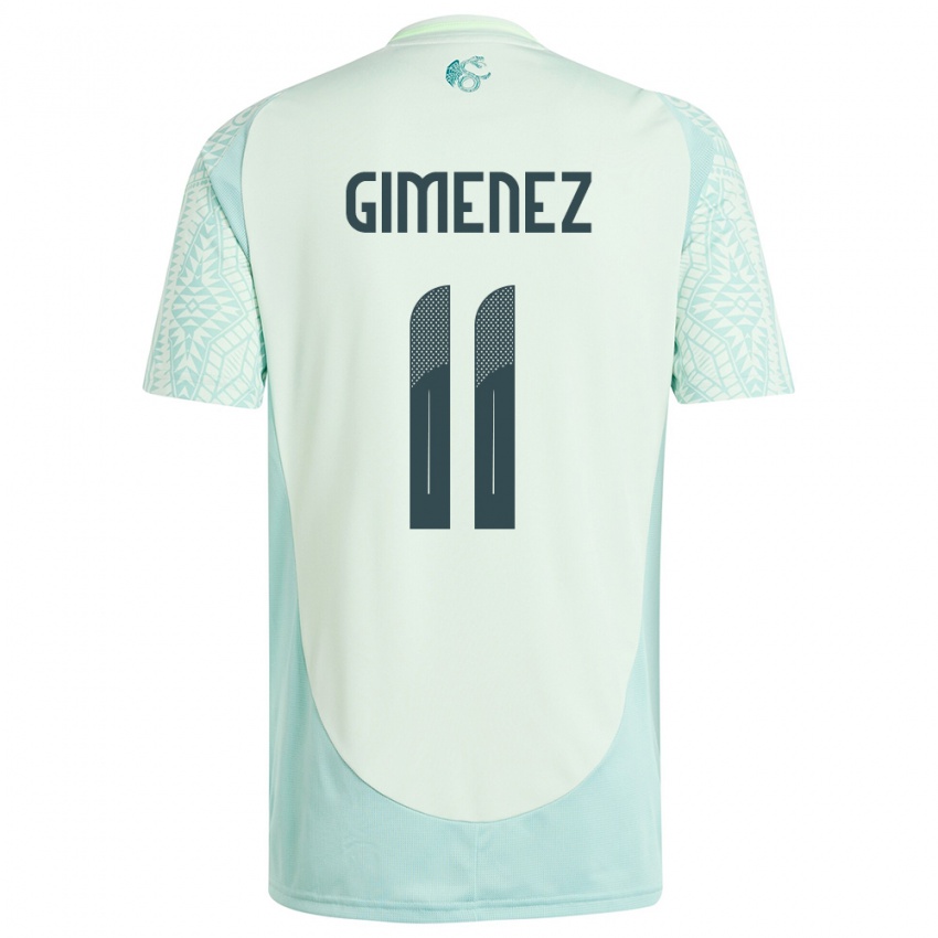 Homem Camisola México Santiago Gimenez #11 Linho Verde Alternativa 24-26 Camisa