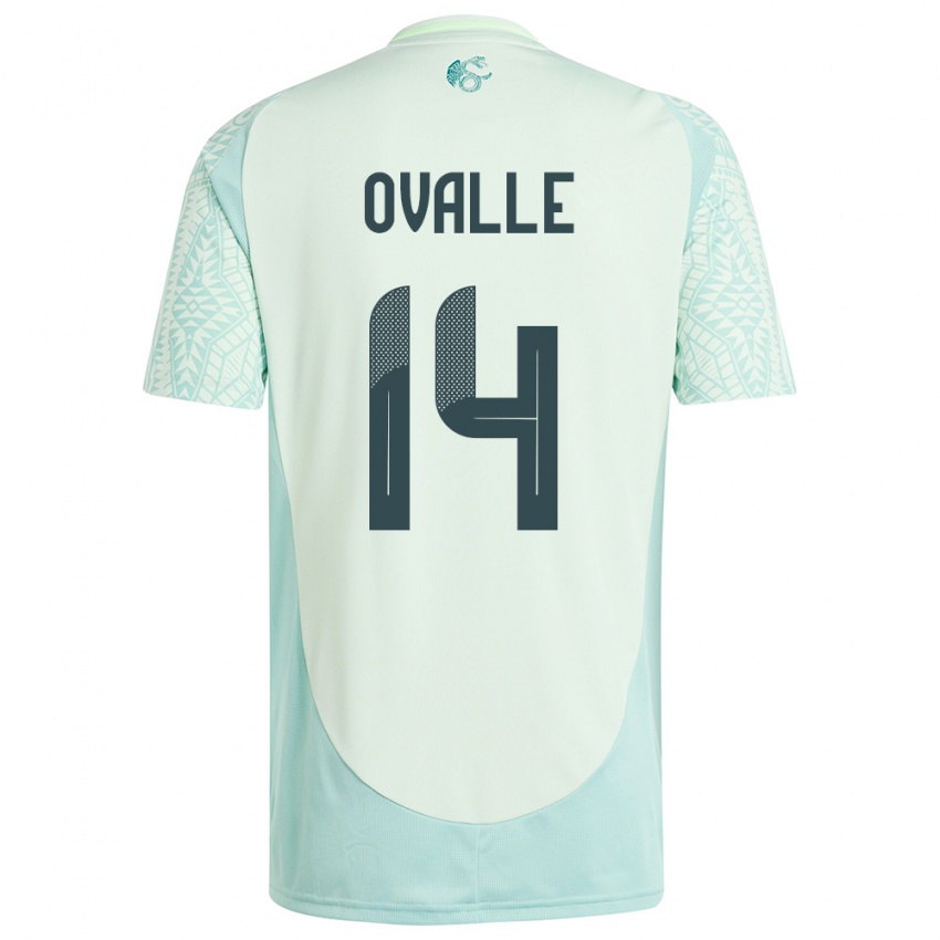 Homem Camisola México Jacqueline Ovalle #14 Linho Verde Alternativa 24-26 Camisa