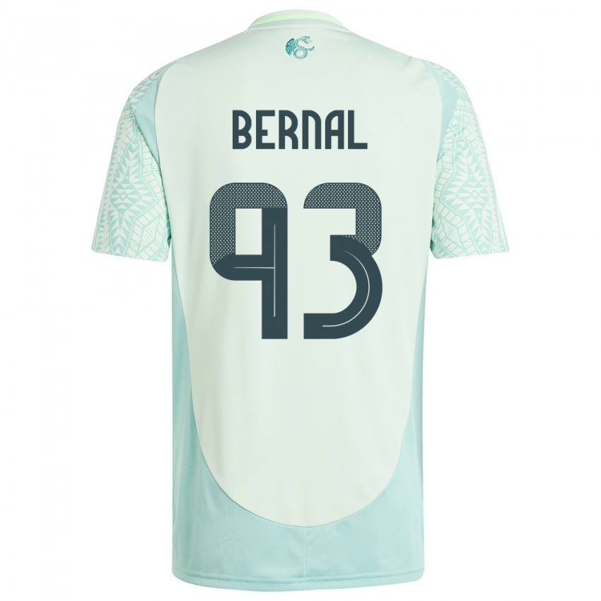 Homem Camisola México Rebeca Bernal #93 Linho Verde Alternativa 24-26 Camisa