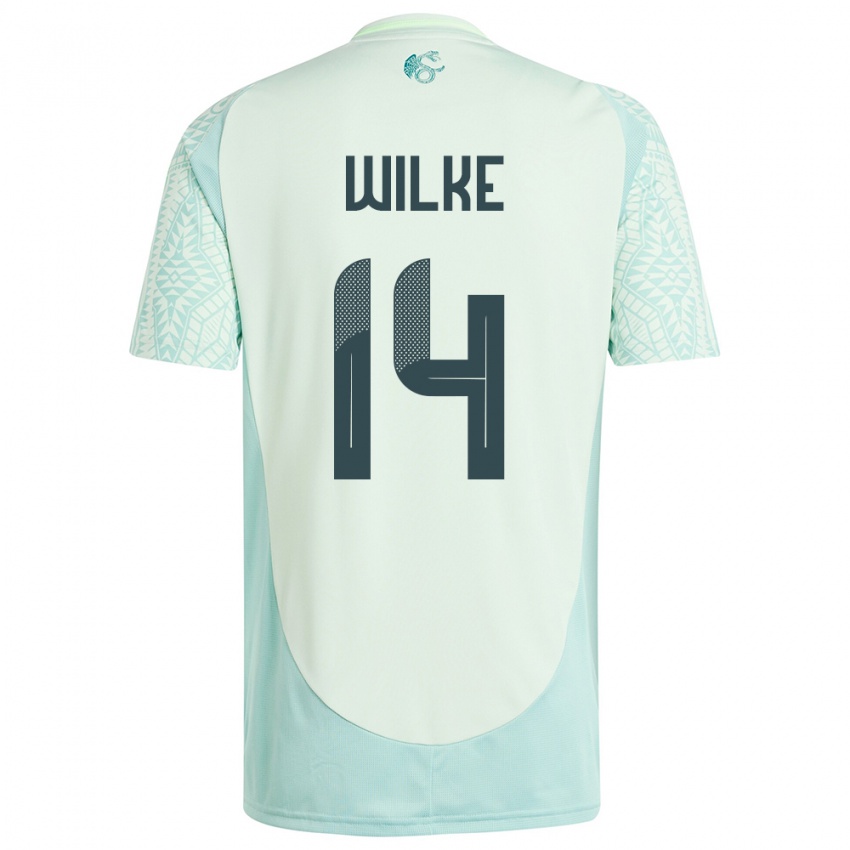 Homem Camisola México Teun Wilke #14 Linho Verde Alternativa 24-26 Camisa